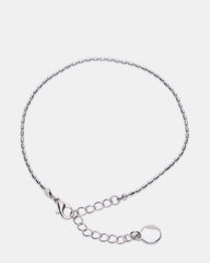 HERRINGBONE CHAIN ANKLET SET SILVER