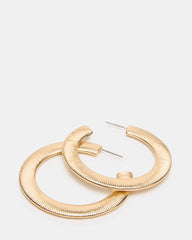 TEXTURED HOOP EARRINGS GOLD