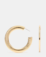 TEXTURED HOOP EARRINGS GOLD