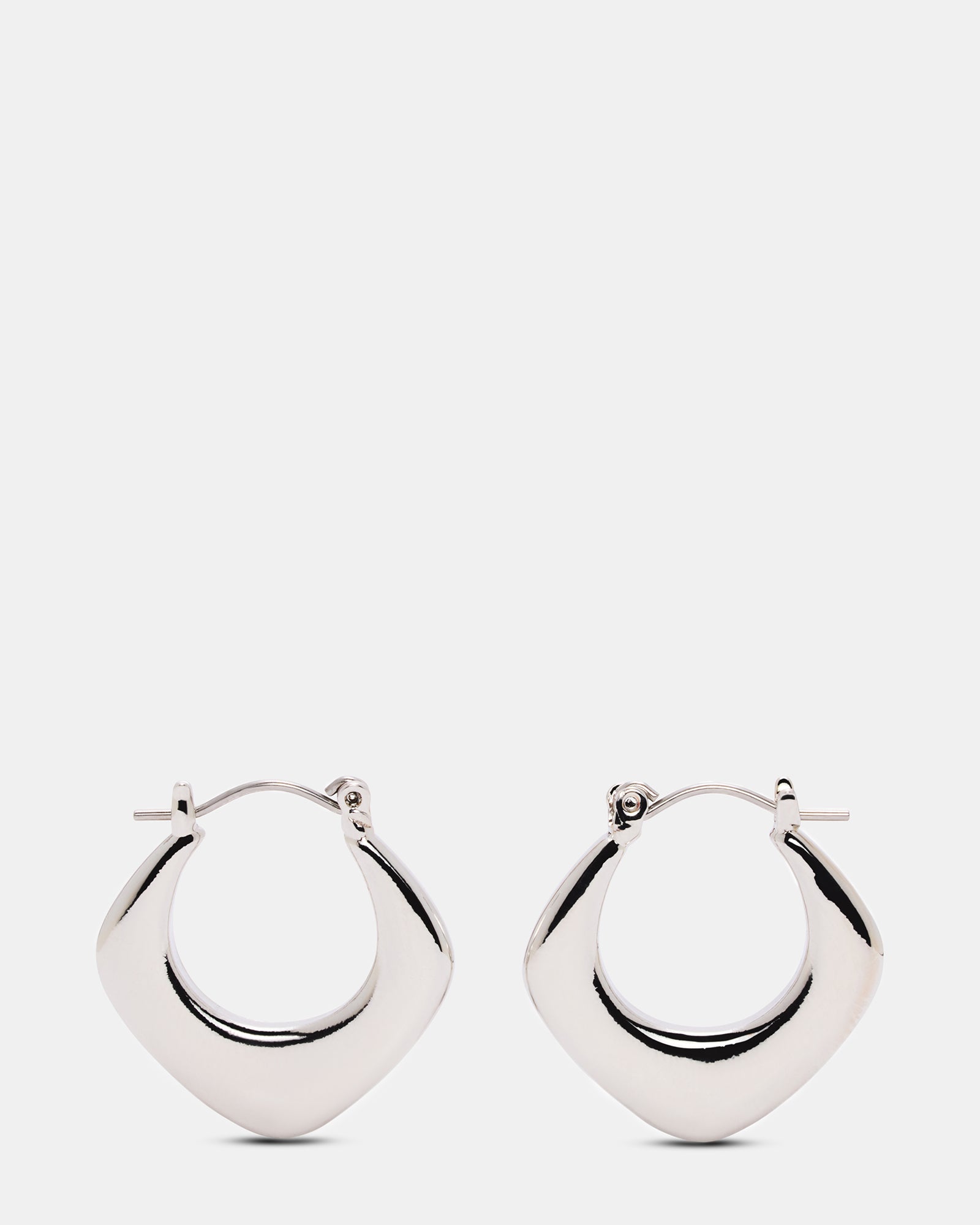 GEOMETRIC HOOP EARRINGS SILVER
