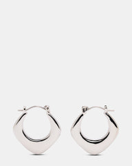 GEOMETRIC HOOP EARRINGS SILVER