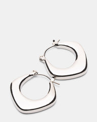 GEOMETRIC HOOP EARRINGS SILVER