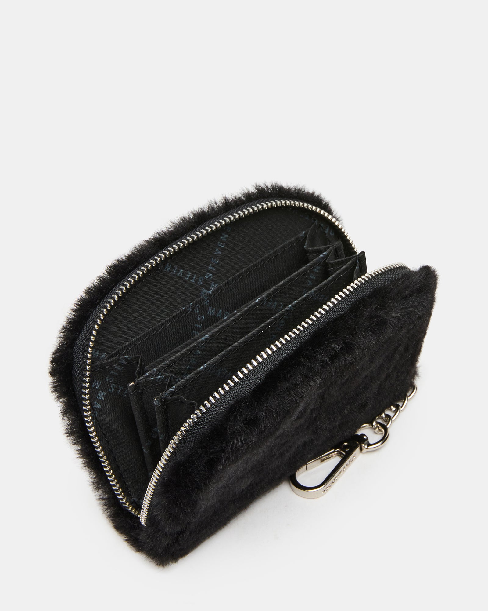 JADEZ FAUX FUR WALLET GIFT SET BLACK