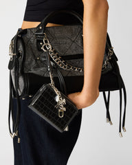SORELLA WALLET GIFT SET BLACK CROCODILE